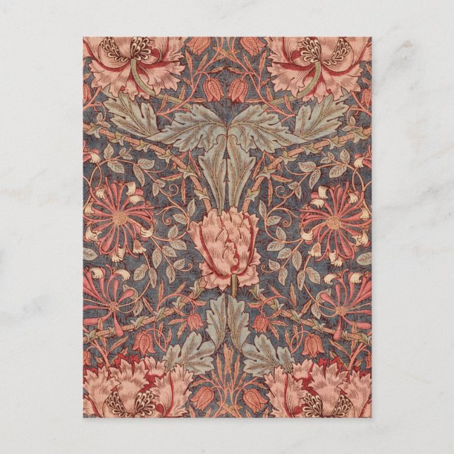 Honeysuckle, Blommönster av William Morris Vykort (Framsida)