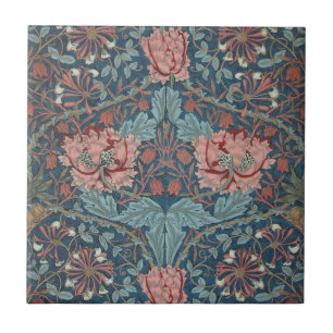 Honeysuckle by William Morris, Vintage Flowers Art Kakelplatta