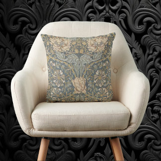 Honeysuckle by William Morris, Vintage Flowers Art Kudde