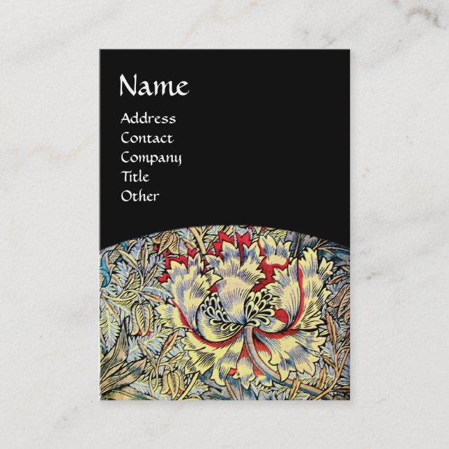 HONEYSUCKLE,gult,rosa rödvit, svart Visitkort (Framsida)