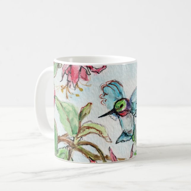 Honeysuckle Hummingbird Kaffemugg (Framsida vänster)