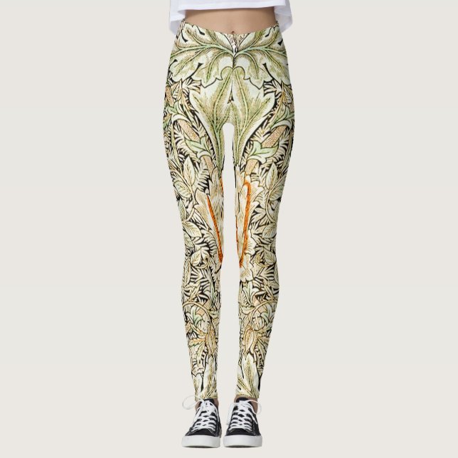 Honeysuckle Mönster (1876) från William Morris Leggings (Framsida)