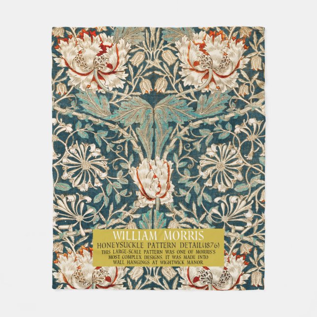 Honeysuckle Mönster - Design of William Morris Fleecefilt (Framsidan)