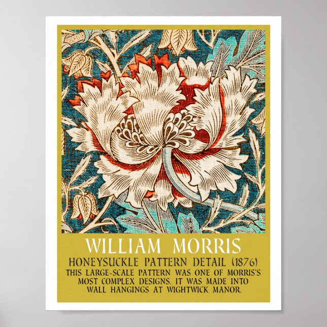 Honeysuckle Mönster - Design of William Morris Poster (Framsidan)