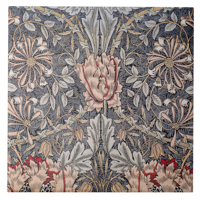 Honeysuckle Print (av William Morris) Kakelplatta (Framsidan)