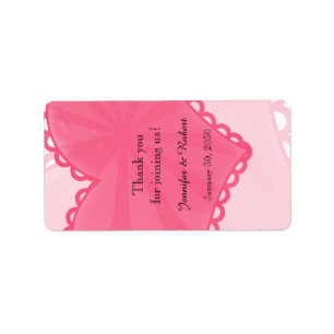 Honeysuckle Rosa Roligt Heart Lip Balm etikett Adressetikett