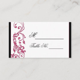 Honeysuckle Rosa Round Corner Bröllop Place Card Placeringskort