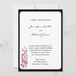 Honeysuckle Rosa Round Corner Wedding bjudande Inbjudningar