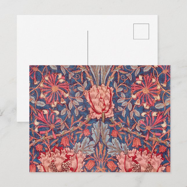 Honeysuckle, Tapet av William Morris Vykort (Fram/baksida)