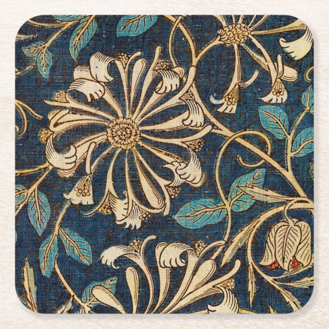 Honeysuckle, William Morris Underlägg Papper Kvadrat (Framsidan)