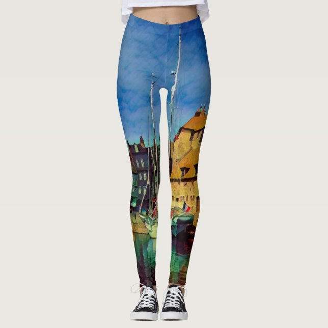 HONFLEUR - dockning - gammal pir - panorama Leggings (Framsida)