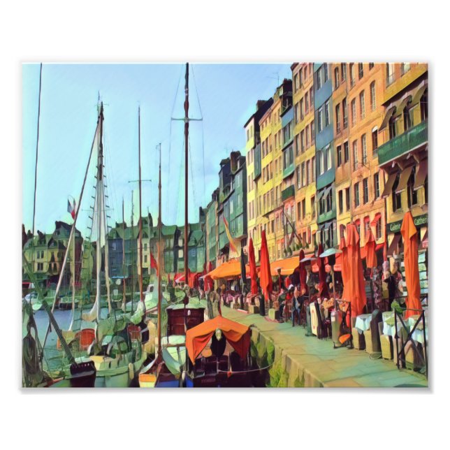 HONFLEUR - dockning - vy Fototryck (Framsidan)
