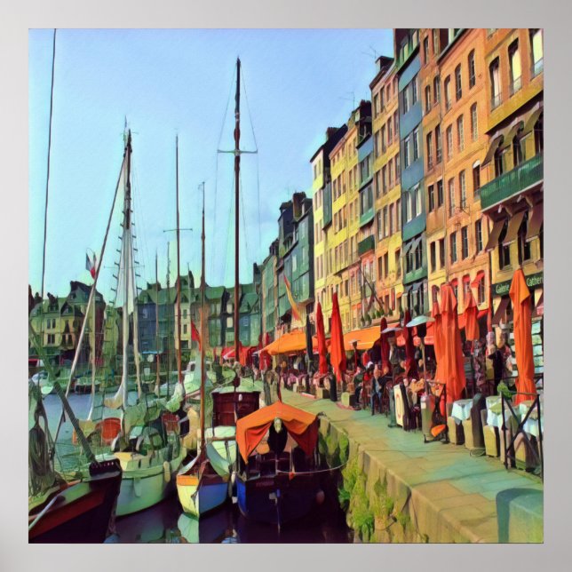 HONFLEUR - dockning - vy Poster (Framsidan)