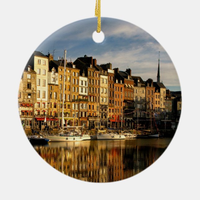 Honfleur frankrike julgransprydnad keramik (Baksidan)