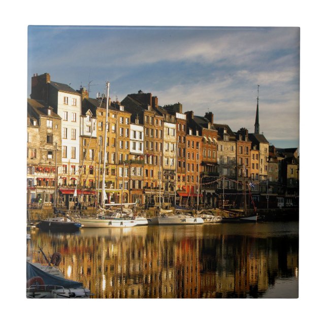 Honfleur frankrike kakelplatta (Framsidan)