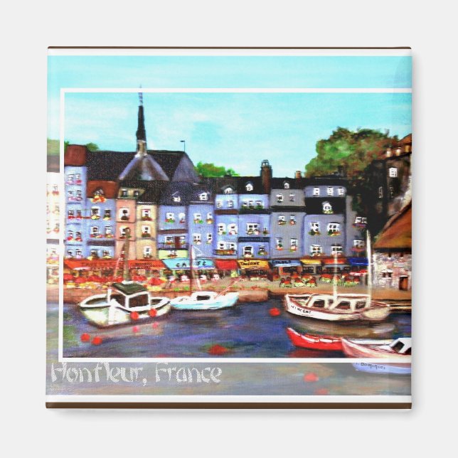 Honfleur, Frankrike Painting Magnet (Framsidan)