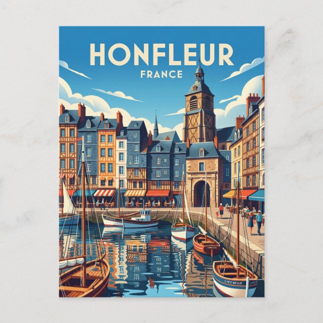 Honfleur Frankrike Vykort (Framsida)