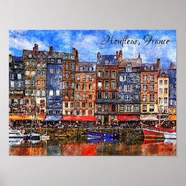 Honfleur hamn i Normandie, Frankrike. Poster