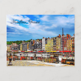 Honfleur hamn i Normandie, Frankrike. Vykort