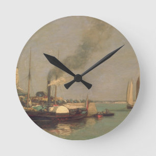 Honfleur. La Jetee, 1854-57 (olja på panel) Rund Klocka