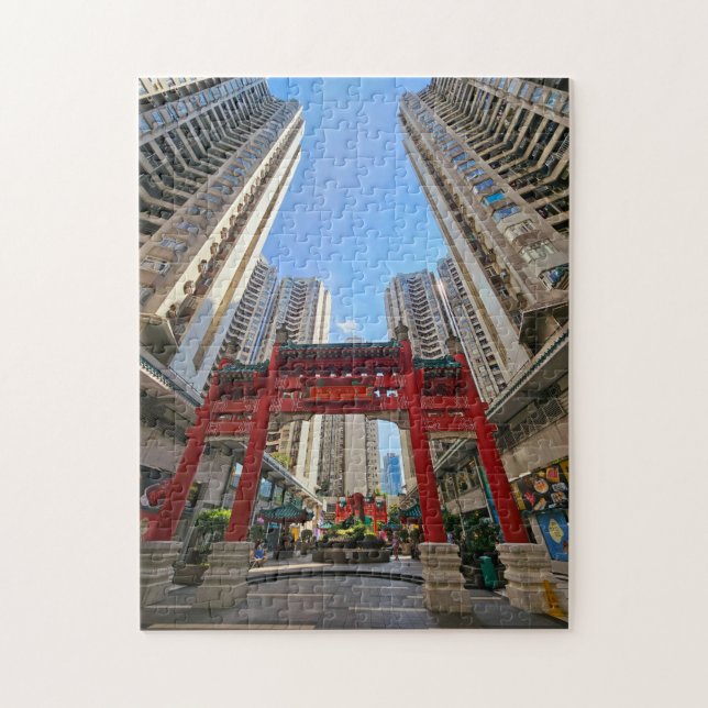 Hong Kong Aberdeen Chinese Grind view puzzle Pussel (Vertikal)