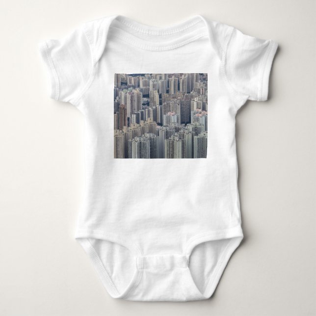 Hong Kong Afack Byggnad Mönster T Shirt (Framsida)