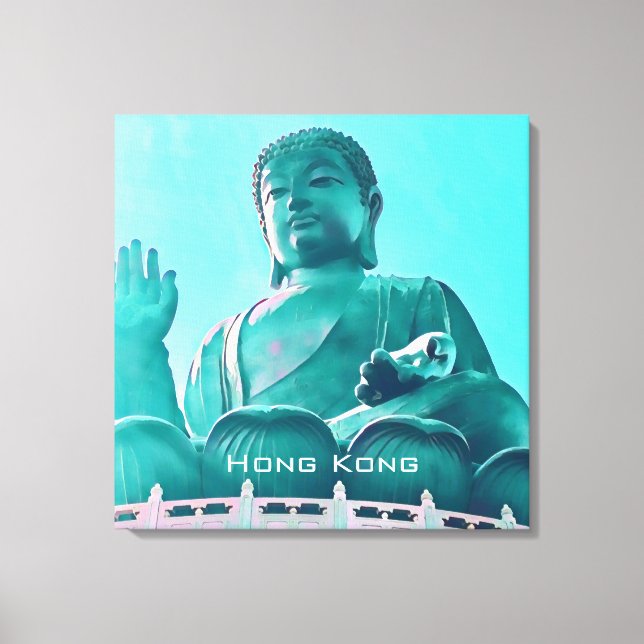 Hong Kong Big Buddha Lantau Island resa Canvastryck (Framsida)