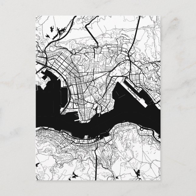 Hong Kong China Map Vykort (Framsida)