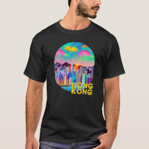 Hong Kong China Retro 90s Vaporwave Mod Colorful T T Shirt