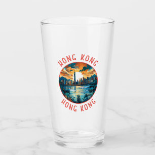 Hong Kong China Retro Distress Circle Glaskopp