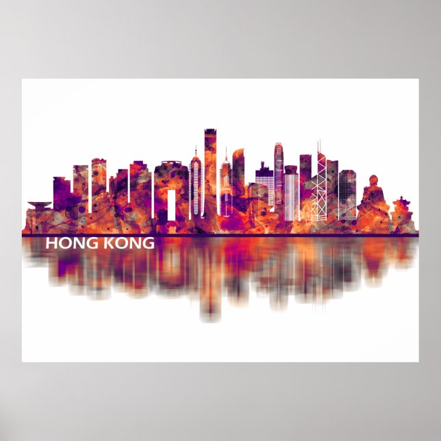 Hong Kong China Skyline Poster (Framsidan)