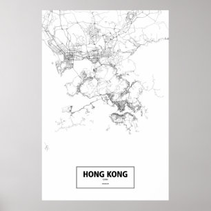 Hong Kong china (svarten på vit) Poster