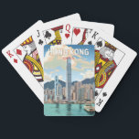 Hong Kong China Travel Art Vintage Casinokort<br><div class="desc">Färgdesign för Hongkongs reflektor. En blandning av Öster och Väster: Hongkong skryter med en fängslande blandning av kinesiska och Westerna influenser.</div>