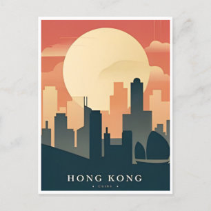 Hong Kong China Travel Art Vintage chinese asia Vykort