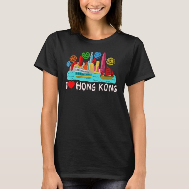 Hong Kong City China, för manar kvinnor 6 T Shirt (Framsida)