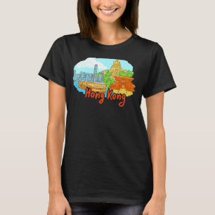 Hong Kong City China souvenir för manar kvinnor 2 T Shirt