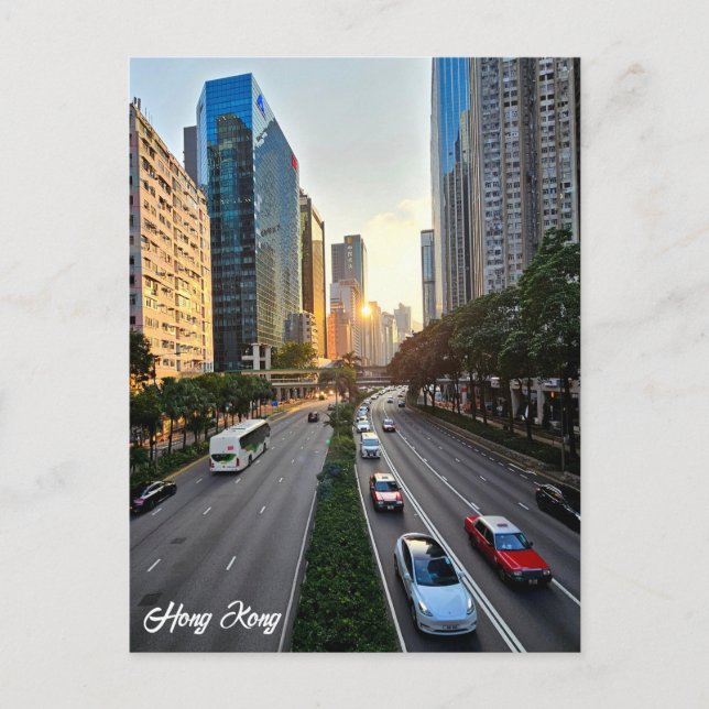 Hong Kong City Skyline Postcard Vykort (Framsida)