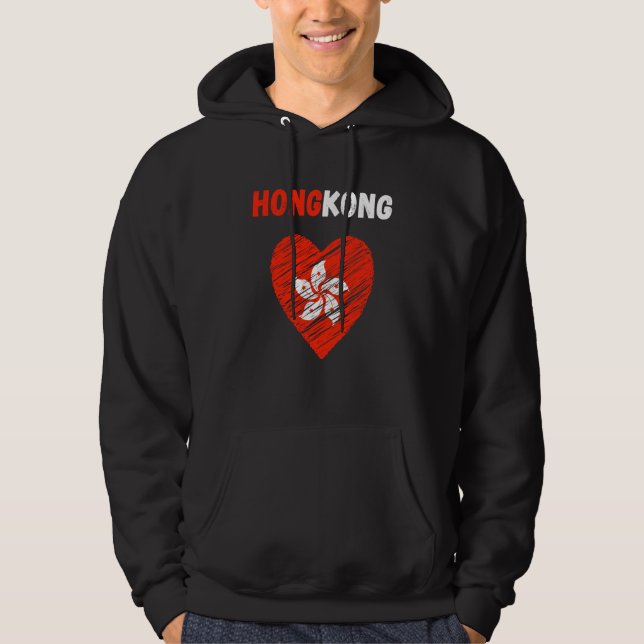 Hong Kong Flag Holiday Hong Kong Heart Hongkonger  Hoodie (Framsida)