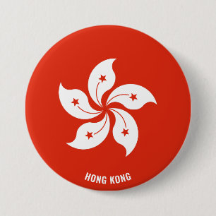 Hong Kong Flagga Charming Patriotic Knapp