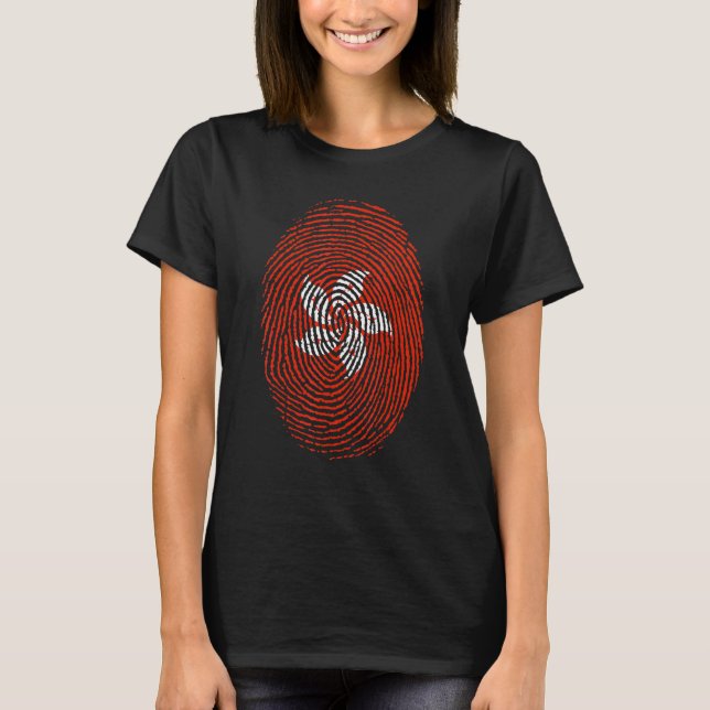 Hong Kong Flagga Dna Fingerprint Manar Women Kids T Shirt (Framsida)