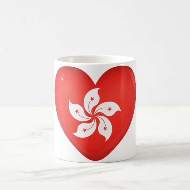 Hong Kong Flagga Hjärta Kaffemugg (Center)