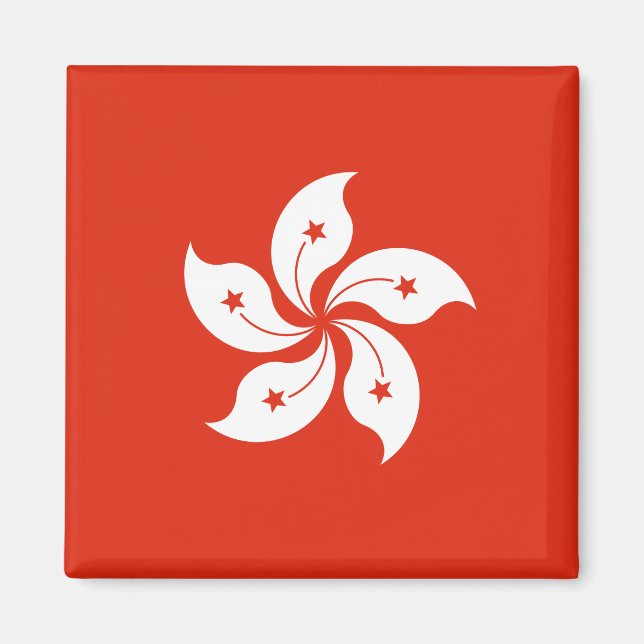 Hong Kong Flagga HK Magnet (Framsidan)