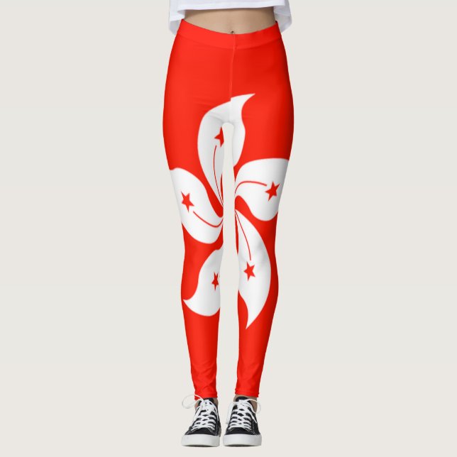 Hong Kong Flagga Leggings (Framsida)