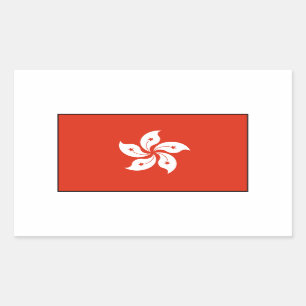 Hong Kong flagga Rektangulärt Klistermärke