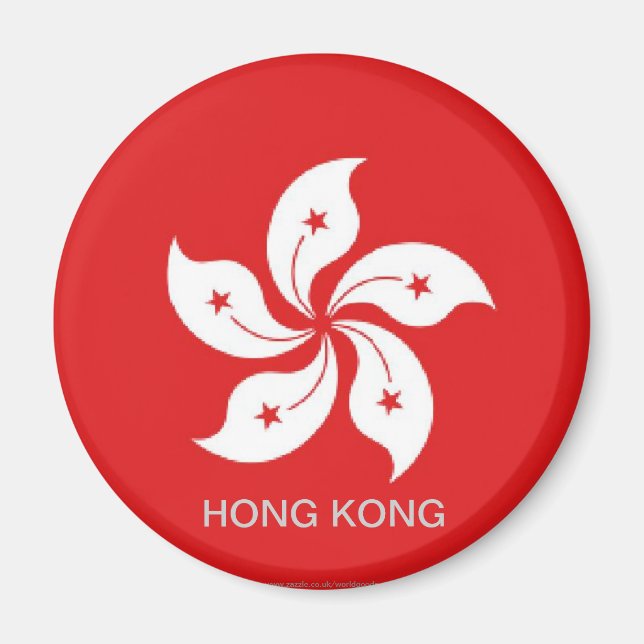 Hong Kong flagga souvenir magnet (Framsidan)