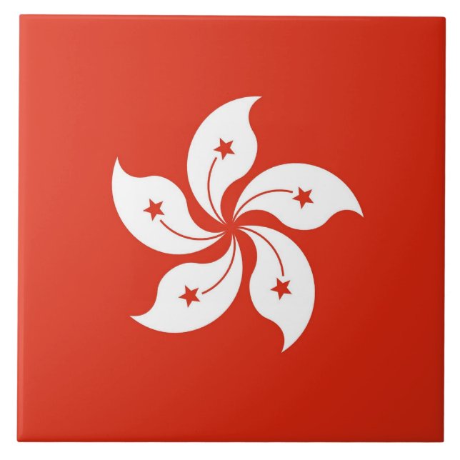 Hong Kong Flagga Tile Kakelplatta (Framsidan)