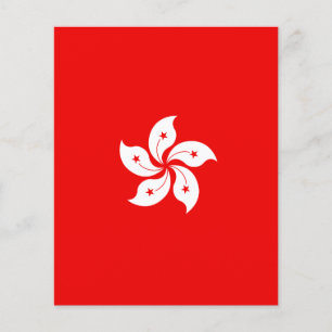 Hong Kong Flagga White Orchid på Red Flygblad