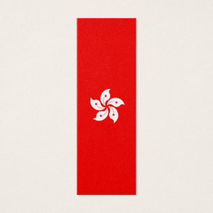 Hong Kong Flagga White Orchid på Red Litet Visitkort