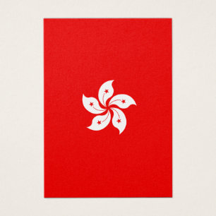 Hong Kong Flagga White Orchid på Red Visitkort
