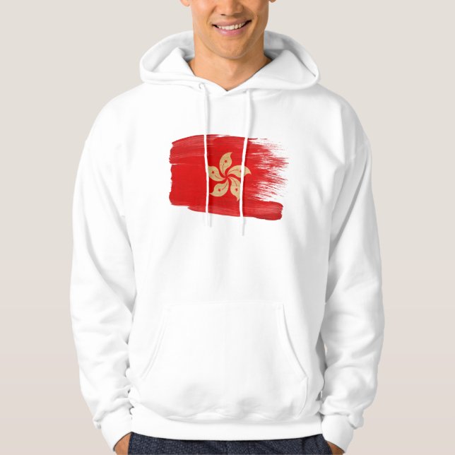 Hong Kong flaggaHoodie Sweatshirt (Framsida)
